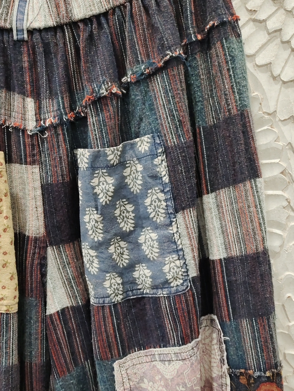 Multi Patchwork Distressed Vintage Wash Pants - Picture 8 of 9